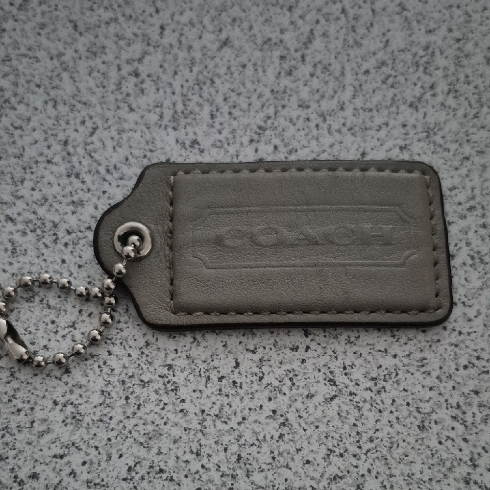 Coach Charcoal Leather Purse Tag